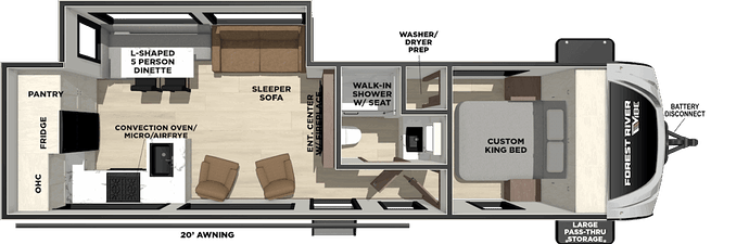 Best Travel Trailers 2026 Vibe 2600RK Floor Plan 