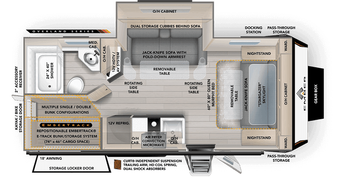 Ember Overland off-road RV camper 221MSL Floor Plan 