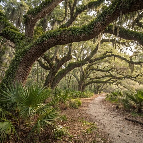 A sandy path common on the Georiga barrier islands