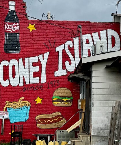 Mural on the rear of the Coney Island Cafe at North Main Street, Hattiesburg, Mississippi