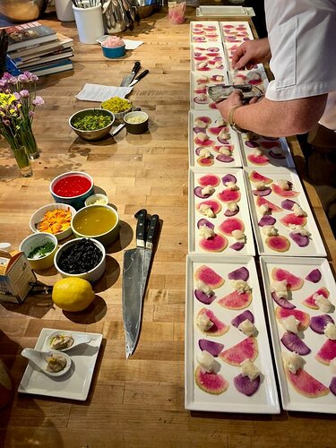 Food arrangement at The Orchard Kitchen, Langley, Whidbey Island, Washington