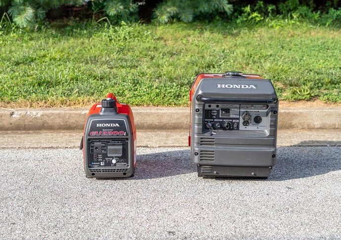 Two Honda inverter generators side by side