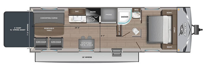 JAYCO_JAY_FLIGHT_SLX_255THW Floor Plan-toy-hauler-with-14-foot-garage