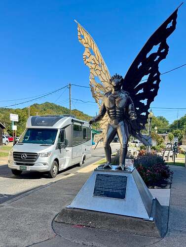 The Mothman Statue at Point Pleasant, West Virginia