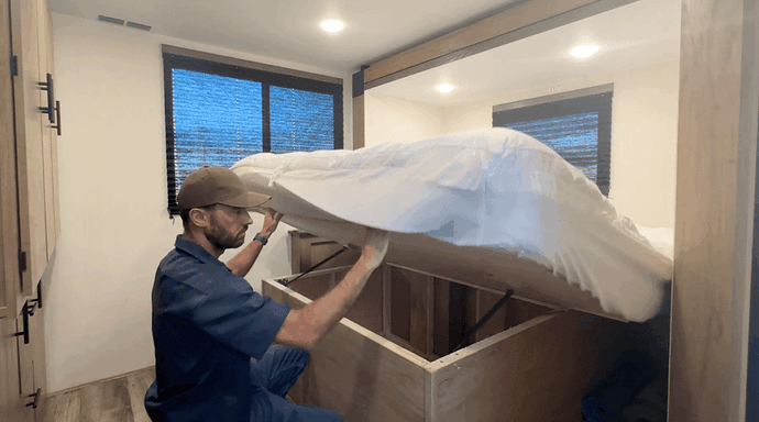 Testing struts for bed lift kit for RV