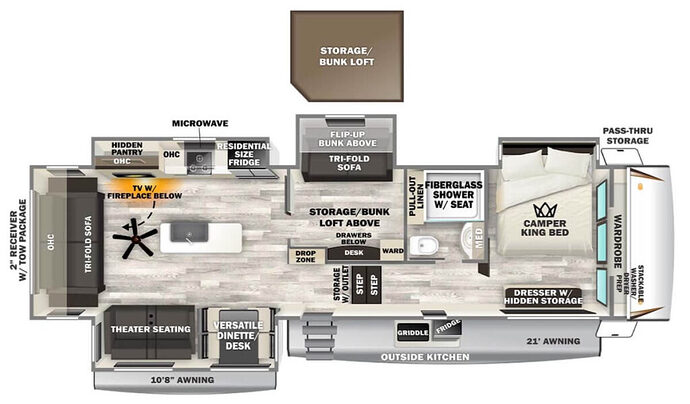 FOREST_RIVER_SABRE_36FLX 3 bedroom 5th wheel Floor Plan