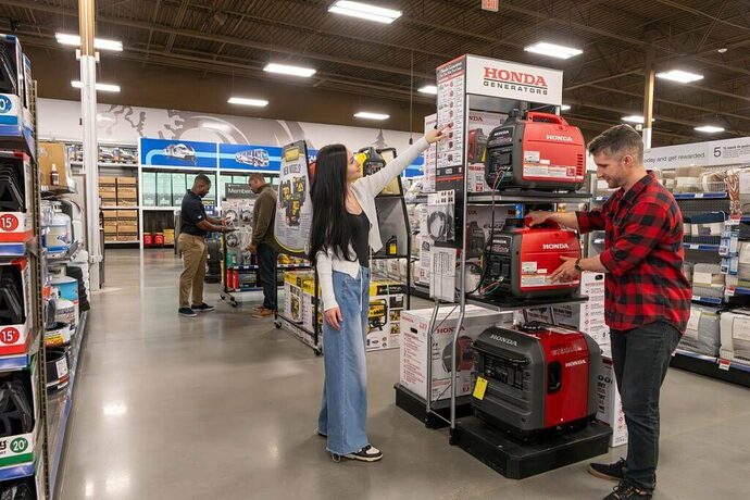 Couple shopping in Camping World retail store