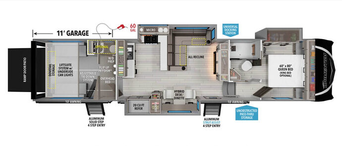 Grand Design toy hauler floor plan 
