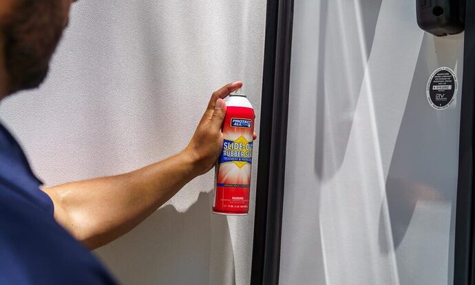 Conditioning slide room seals for RV spring cleaning