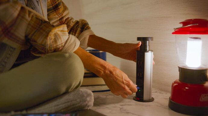 Checking AC outlets inside RV for RV shakedown trip