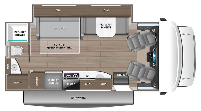 JAYCO_MELBOURNE_24R Mercedes class c rv camper Floor Plan 