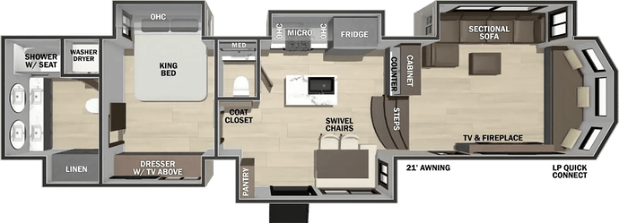 Cedar Creek 413FWC floorplan