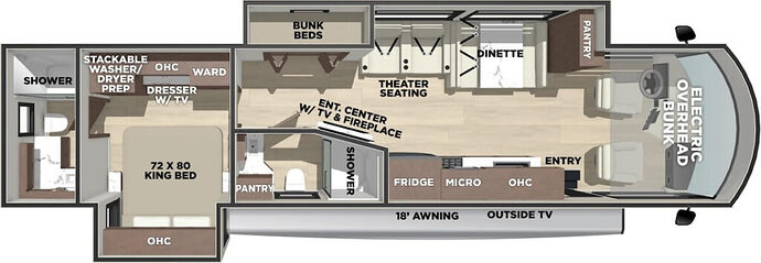2026 Georgetown 7 Series 36K7 Floor Plan best motorhome with bunk beds