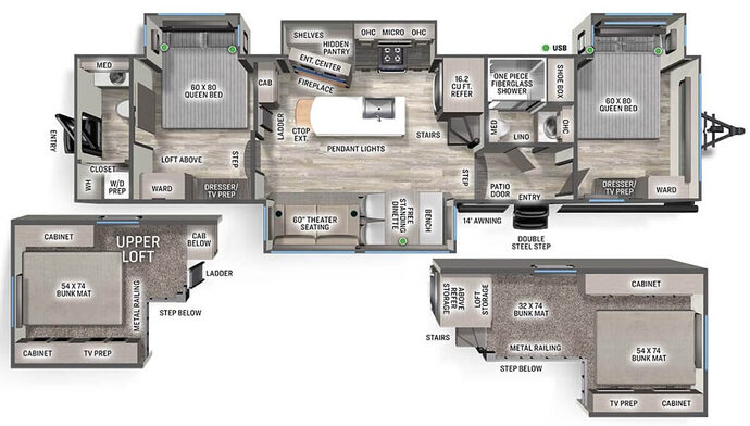 FOREST_RIVER_SIERRA_41DUPLEX Floor Plan