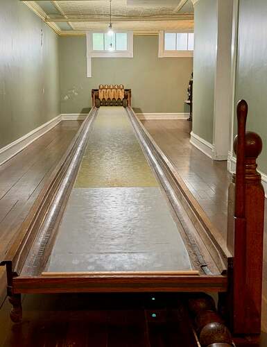 A box ball alley, perhaps the only functioning unit in existence.