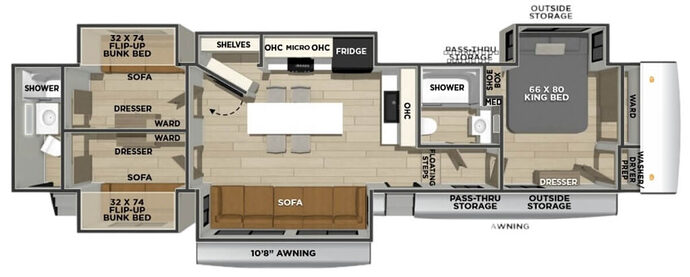 FOREST_RIVER_MESQUITE_3835TRIP Floor Plan