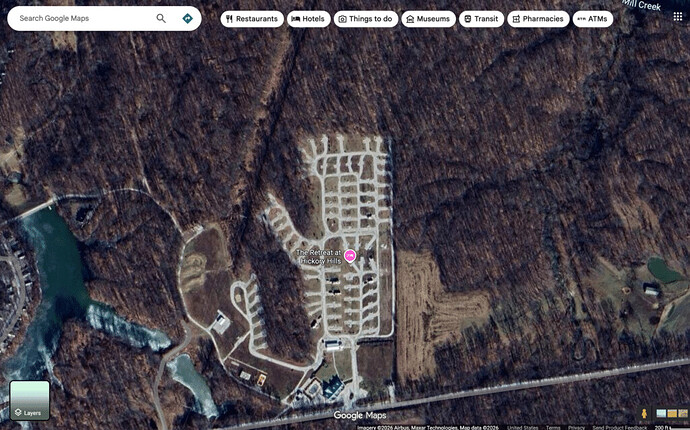 Google satellite image of campground 