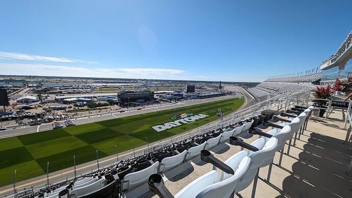 Daytona 2024 race track from bleachers