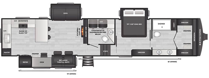 KEYSTONE_SPRINTER_3840LRK 5th wheel with washer and dryer Floor Plan