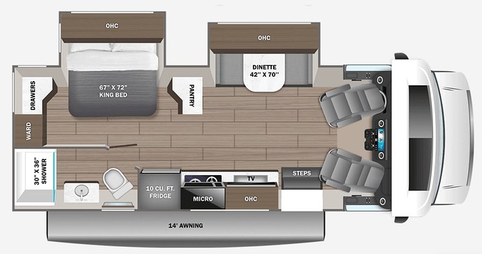 Jayco Melbourne Prestige 25LP Mercedes class c rv camper Floor Plan 
