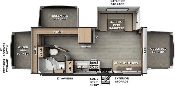 Rockwood Roo 233S Floorplan