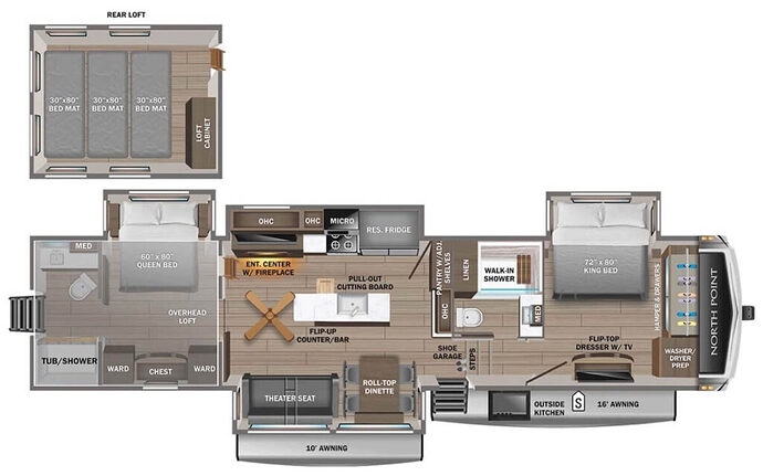 JAYCO_NORTH_POINT_390CKDS Floor Plan best 5th wheel for full time living
