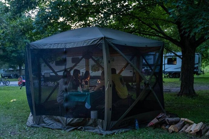 New York Camping with Gazebo Screen House
