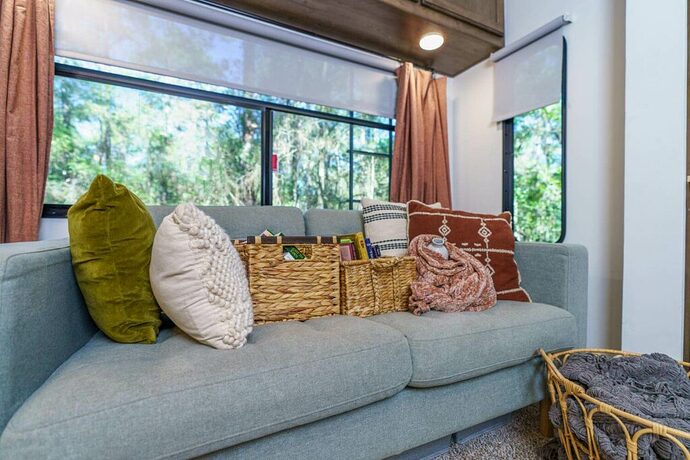 Example of RV with with decorative cushions