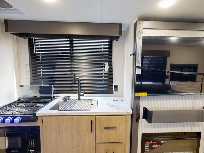 Image of the galley kitchen for the Campsite Reserve 20AJ.