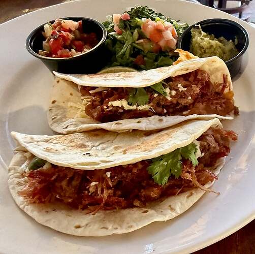 Brisket and Bean Tacos at the Crockett Tavern