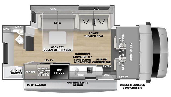 FOREST_RIVER_FORESTER_MBS_2401T Mercedes class c rv camper Floor Plan 