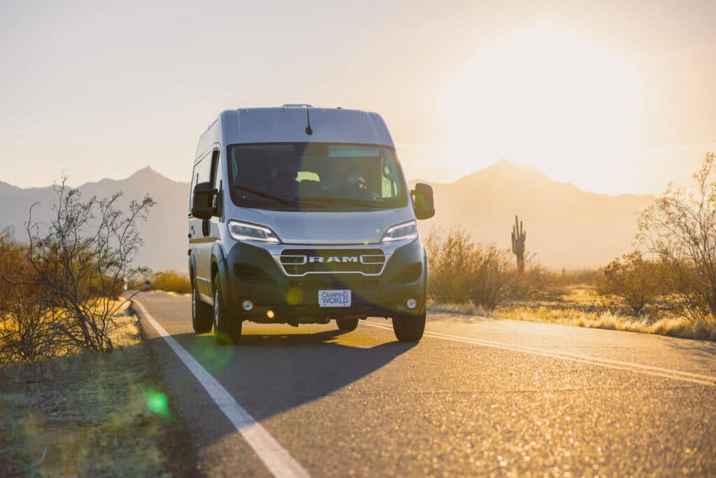 RAM ProMaster van driving