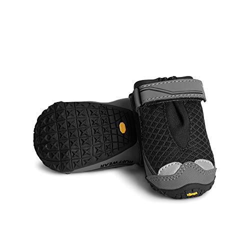 Ruffwear, Grip Trex Dog Boots, Outdoor Booties with Rubber Soles for Hiking and Running, Obsidian Black, 2.00