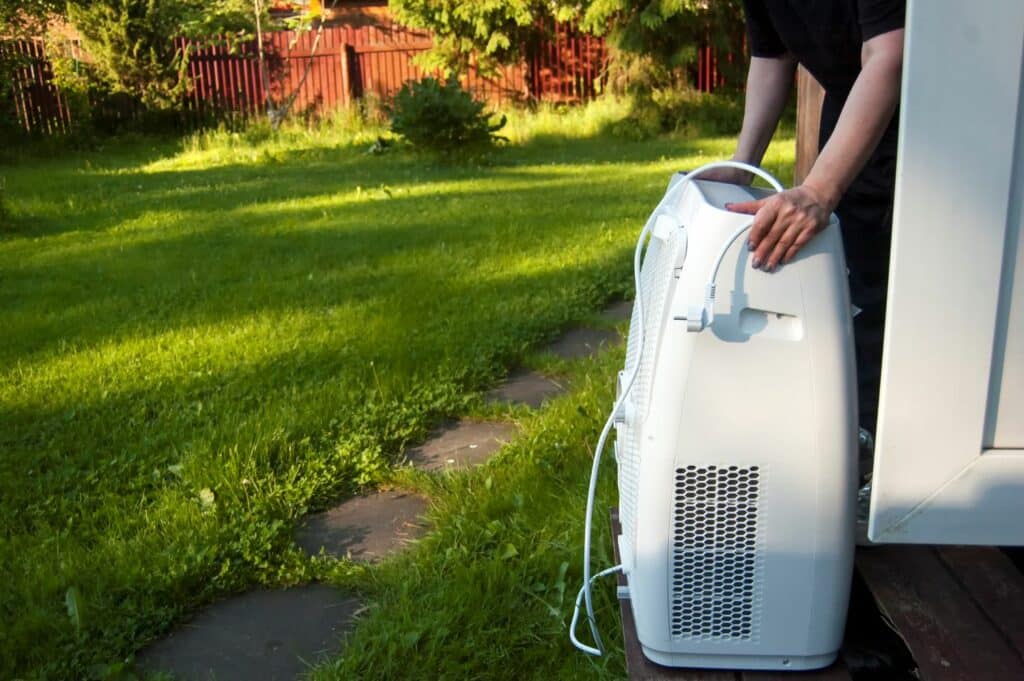 Portable RV A/C unit in camper