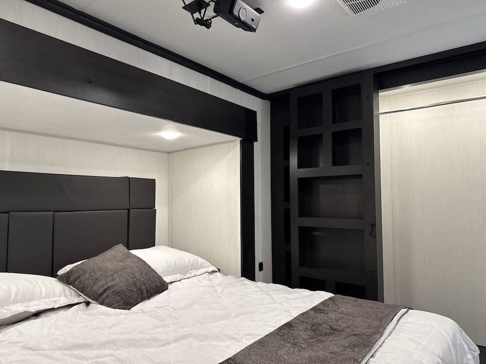 2026_forest_river_wolf_pack_411stay_rv823210_impel-capture_close-up_bedroom largest destination trailer